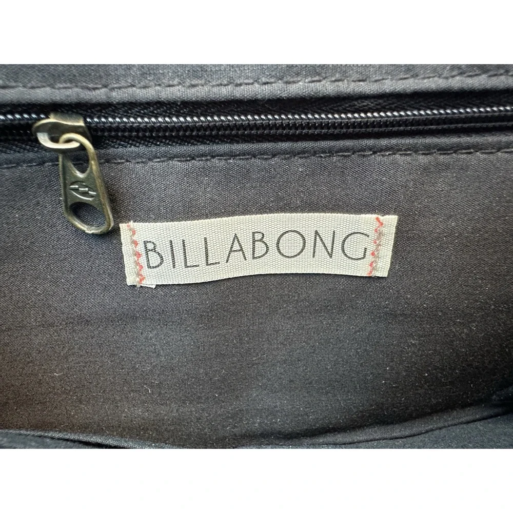 Billabong Canvas Wristlet Wallet Eye Print‎ Black Boho Surf Zip Pouch 9x5